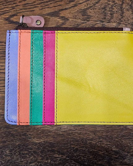 Kanga Recycled Leather Card Purse Yellow