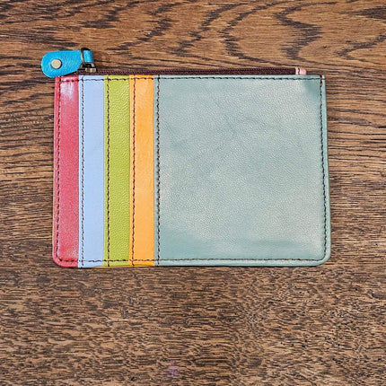 Kanga Recycled Leather Card Purse Green