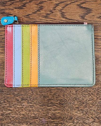Kanga Recycled Leather Card Purse Green