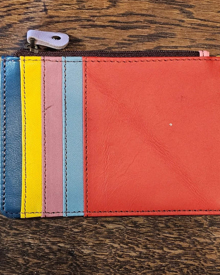 Kanga Recycled Leather Card Purse Dark red