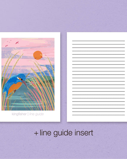 A5 notebook Kingfisher blank inside with line sheet insert