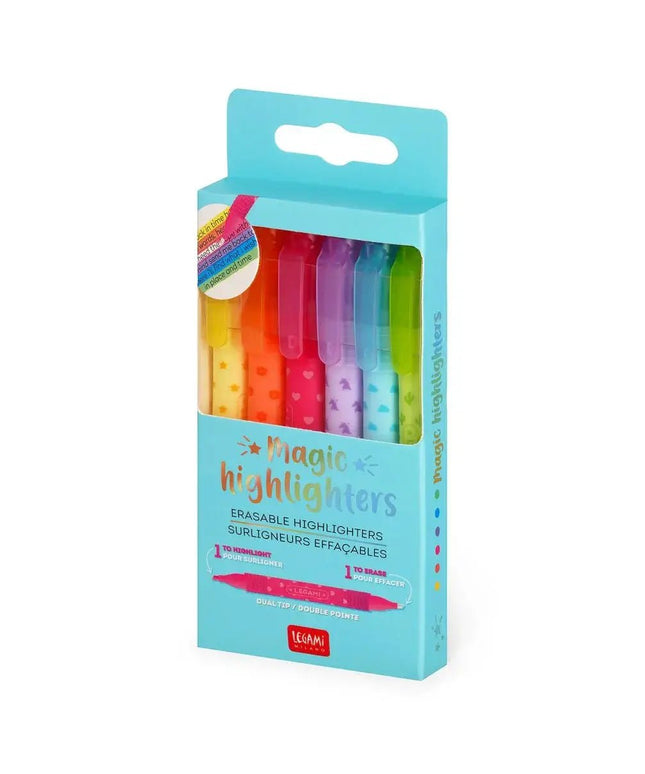 Legami Magic Highlighters -Set of 6 erasable highlighters