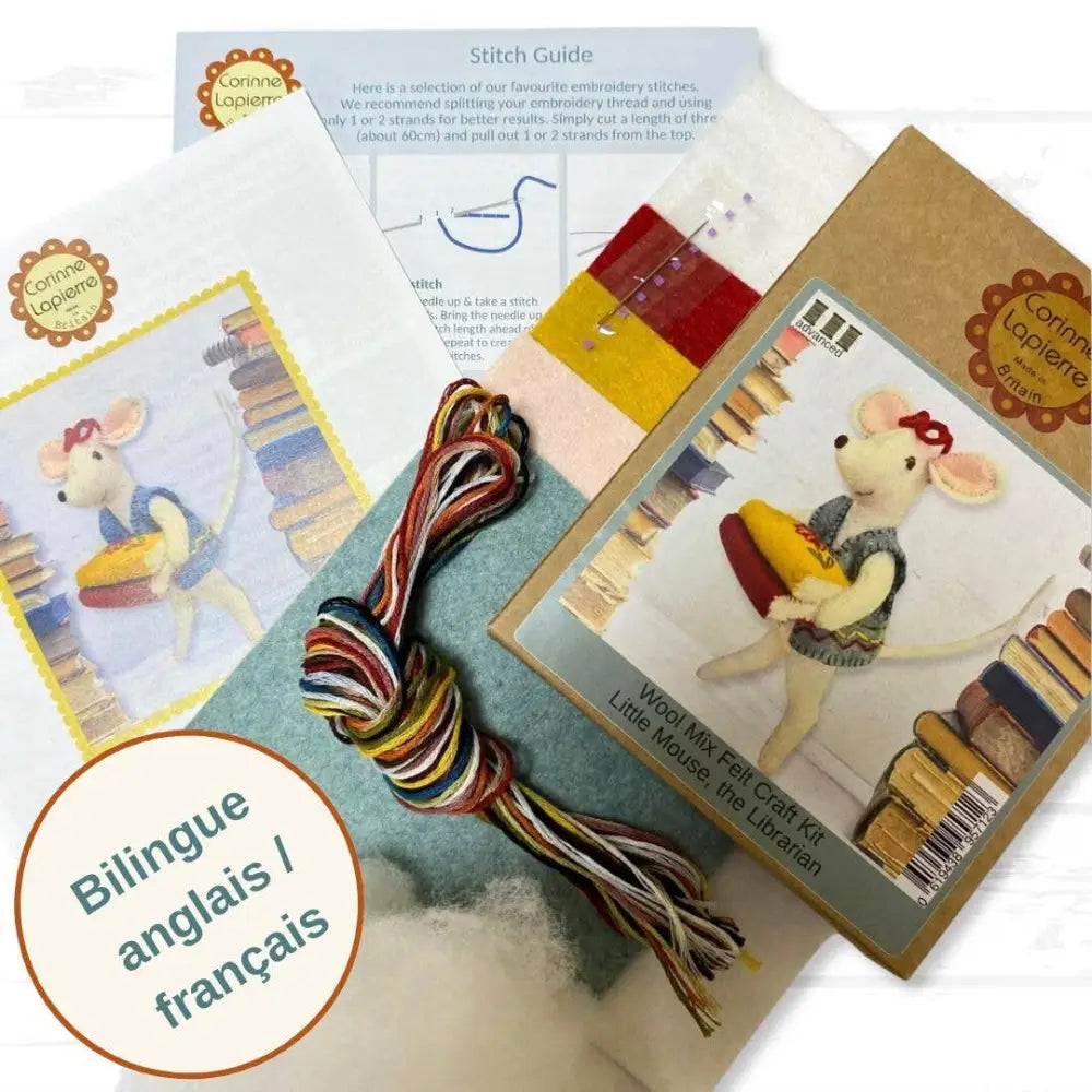Little Mouse The Librarian Felt Craft Mini Kit - Felt craft kits