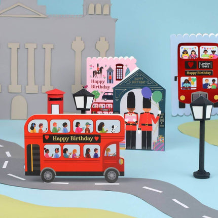 London Bus Die-Cut Birthday Card