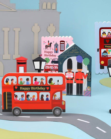 London Bus Die-Cut Birthday Card