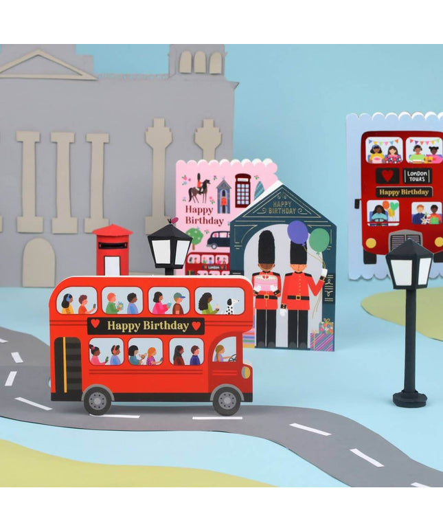 London Bus Die-Cut Birthday Card
