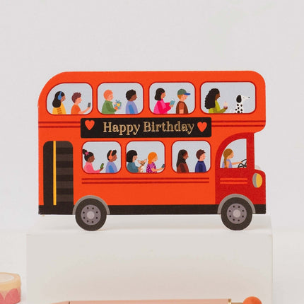 London Bus Die-Cut Birthday Card