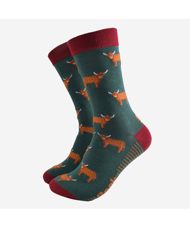 Men's Highland Cow Bamboo Socks