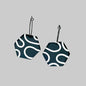 Monochrome Squiggle Hexagon Hoop Polymer Clay Earrings