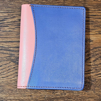 Multicoloured Recycled Leather Card Holder - Fairtrade Purple