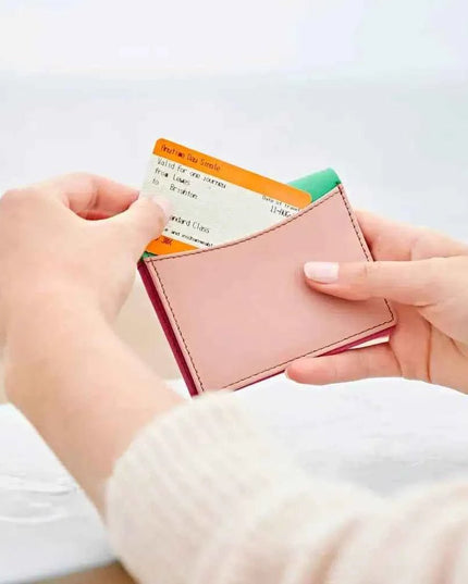 Multicoloured Recycled Leather Card Holder - Fairtrade