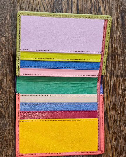 Multicoloured Recycled Leather Card Holder - Fairtrade