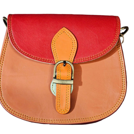 Multicoloured Saddle Crossbody Bag Orange