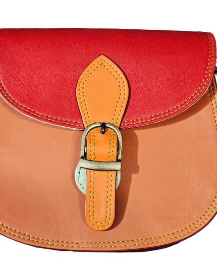 Multicoloured Saddle Crossbody Bag Orange