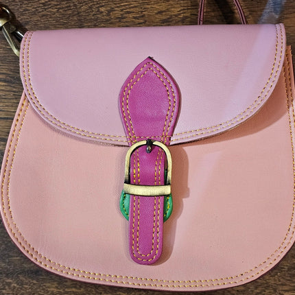 Multicoloured Saddle Crossbody Bag Pink