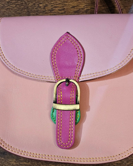Multicoloured Saddle Crossbody Bag Pink