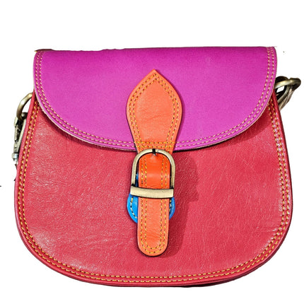 Multicoloured Saddle Crossbody Bag Red