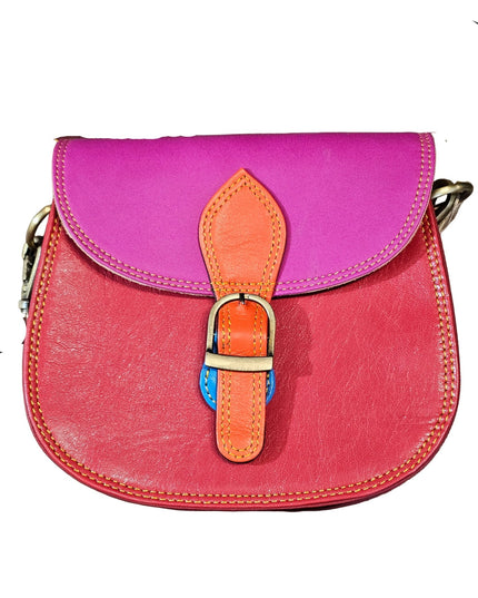 Multicoloured Saddle Crossbody Bag Red