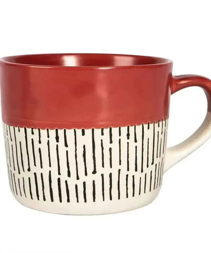 Nicola Spring Ceramic Dipped Dash Coffee Mug - 450ml- Red