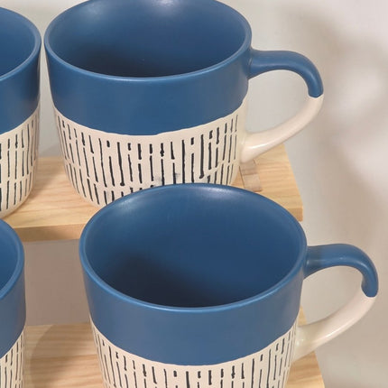 Nicola Spring Ceramic Dipped Dash Coffee Mugs - Set of 4 Blue mugs - The Red Squirrel