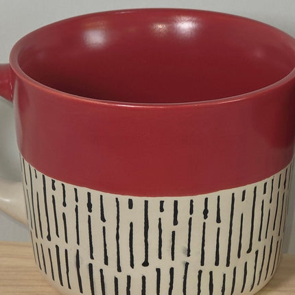 Nicola Spring Ceramic Dipped Dash Coffee Mugs - Set of 4 red Mugs - The Red Squirrel