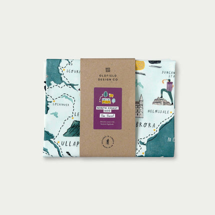 North Coast 500 Tea Towel – Scottish Highlands Map