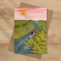On the river - Paddle boarding greeting card - greetings card