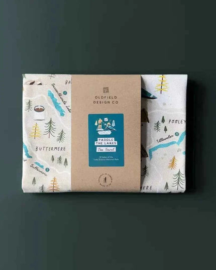 Paddle the Lakes Tea Towel
