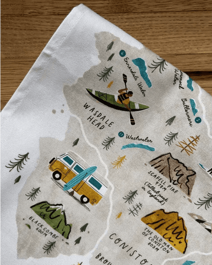 Paddle the Lakes Tea Towel
