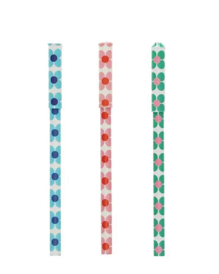 Paper ballpoint pens (set of 3) - Daisy pattern design