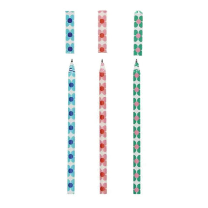 Paper ballpoint pens (set of 3) - Daisy pattern design