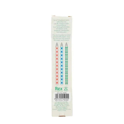 Paper ballpoint pens (set of 3) - Daisy pattern design