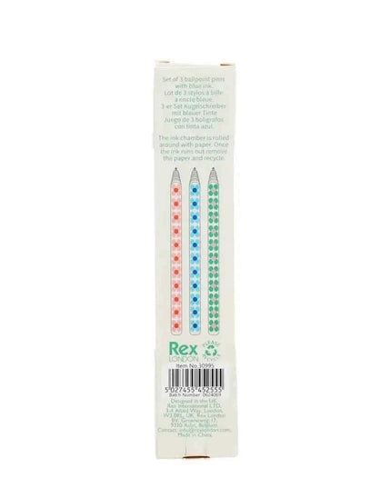 Paper ballpoint pens (set of 3) - Daisy pattern design