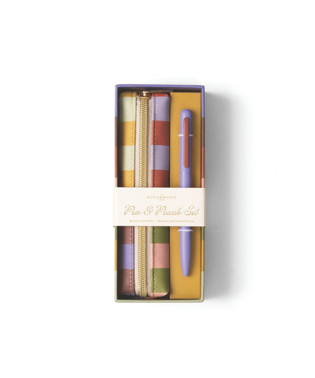 Bold Stripe Pen & Pouch Set - Stationery Chic