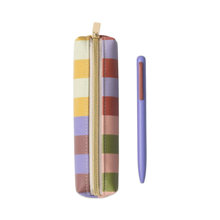 Bold Stripe Pen & Pouch Set - Stationery Chic