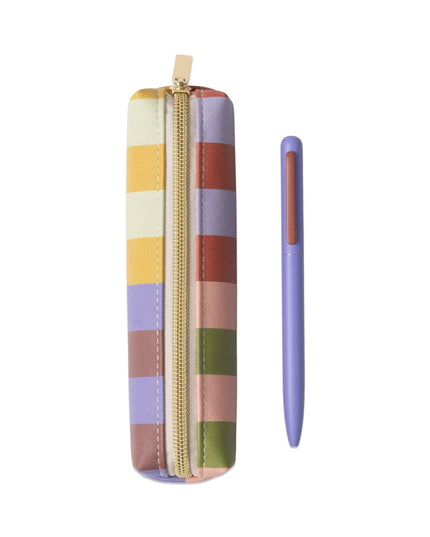 Bold Stripe Pen & Pouch Set - Stationery Chic