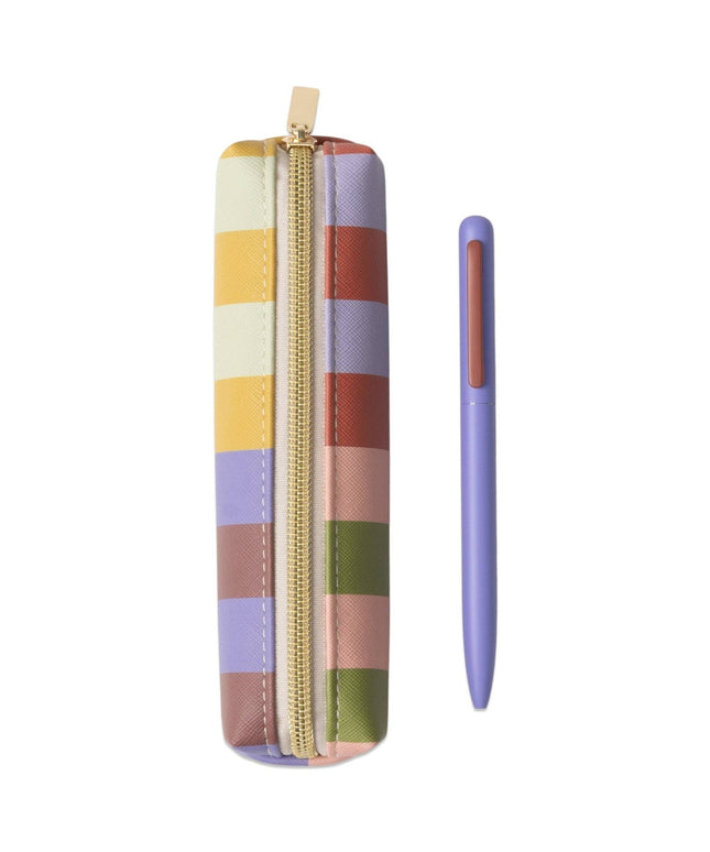 Bold Stripe Pen & Pouch Set - Stationery Chic