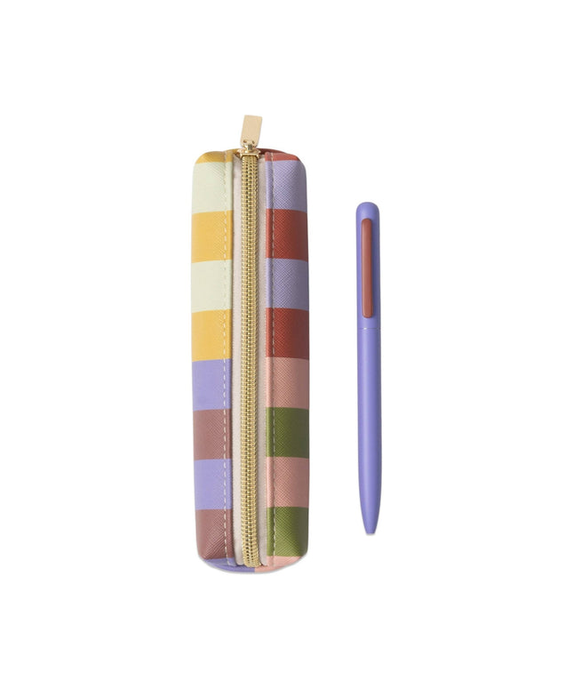 Bold Stripe Pen & Pouch Set - Stationery Chic