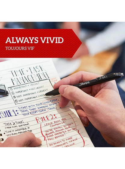 Person holding a Sharpie pen over a notebook with task management notes, with 'Always Vivid' text at the top.