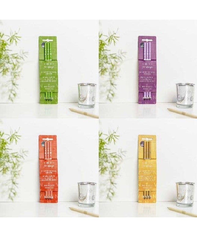 Writing Pencils Pack of 3 recycled - various designs