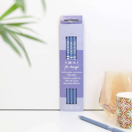 Writing Pencils Pack of 3 recycled - various designs ocean