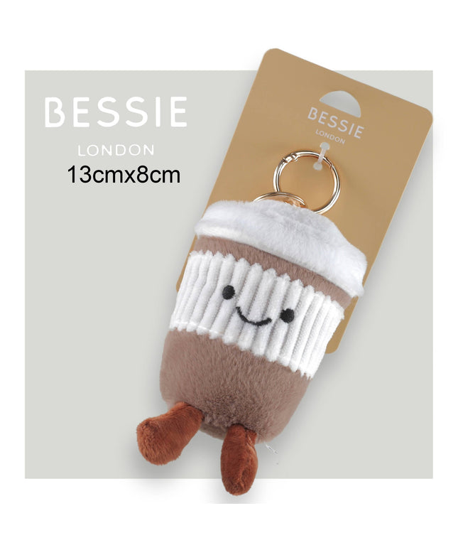Plush Coffee Cup Bag Charm - Trendy Accessory