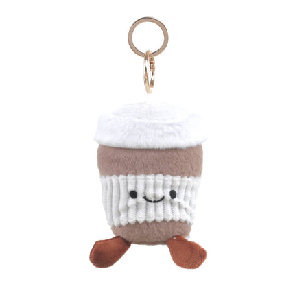 Plush Coffee Cup Bag Charm - Trendy Accessory