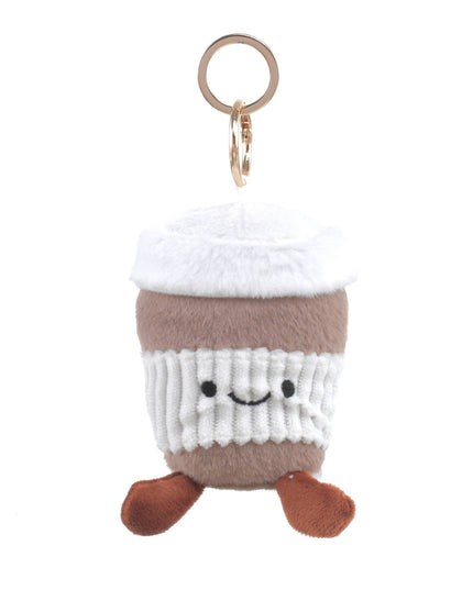 Plush Coffee Cup Bag Charm - Trendy Accessory