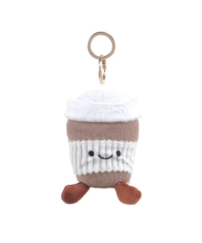 Plush Coffee Cup Bag Charm - Trendy Accessory