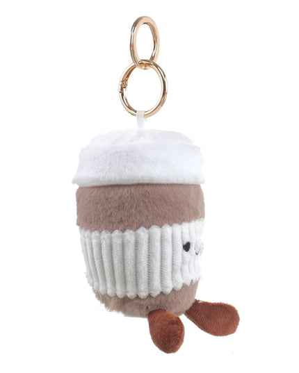Plush Coffee Cup Bag Charm - Trendy Accessory