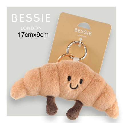 Croissant Charm Bag Clip - French Pastry Keychain Accessory
