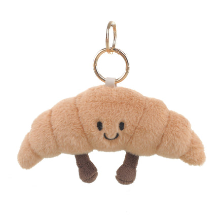 Croissant Charm Bag Clip - French Pastry Keychain Accessory