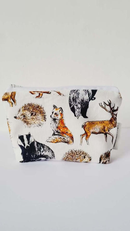 Woodland Animals Handmade Cosmetics Bag