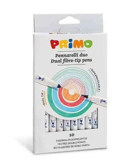 Primo 10 Dual Tip Fibre-tip Pens